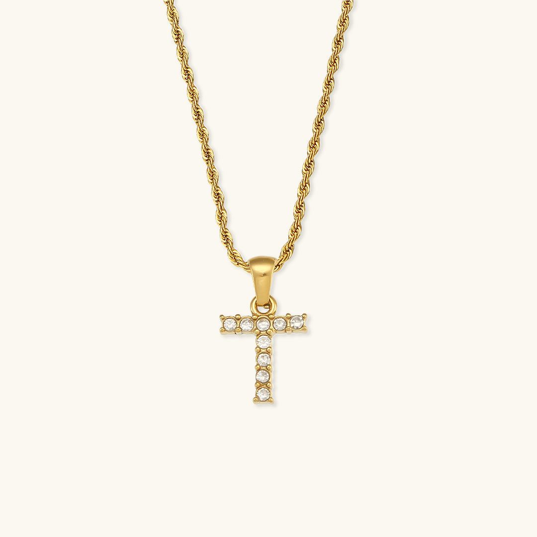Elaria Letter Initial Diamant Halskette