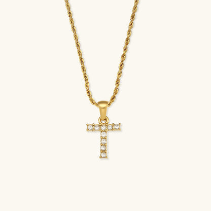 Elaria Letter Initial Diamant Halskette