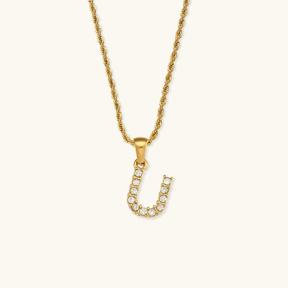 Elaria Letter Initial Diamant Halskette