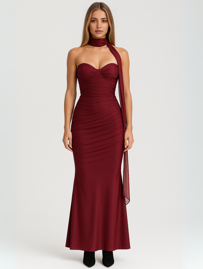 Phyllis | Elegant Strapless Choker Kleid