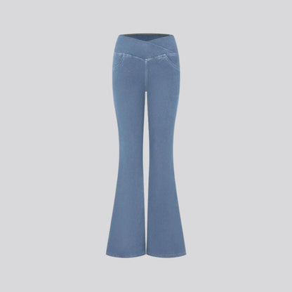Damen High Waisted Flare Yoga Leggings - Sculpting Stretch