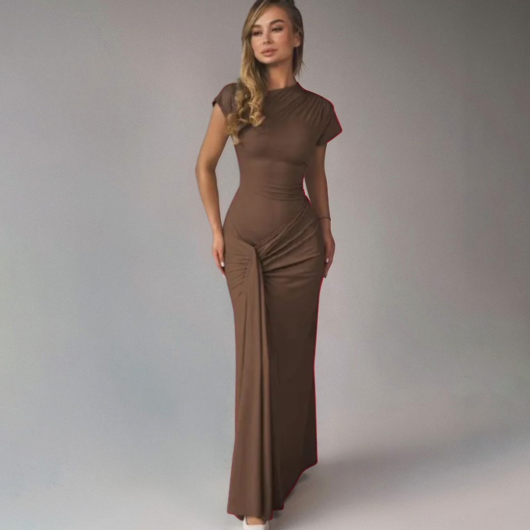 MIRIAM™ – Elegant Wrap Ruched Bodycon Formal Kleid