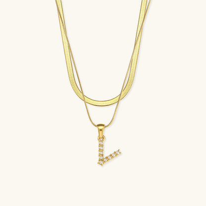 Lune gelaagde goldene Initialenkette