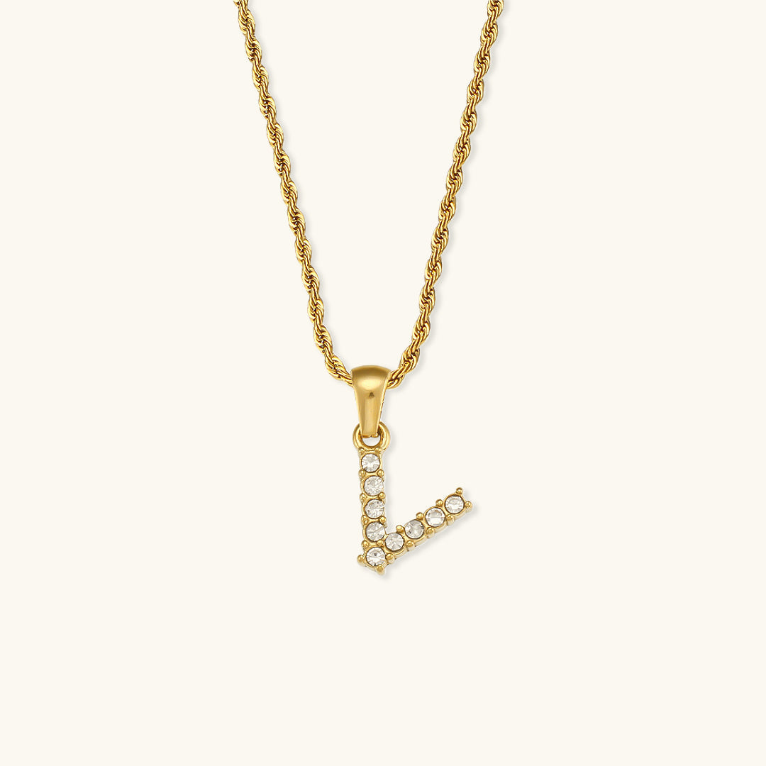 Elaria Letter Initial Diamant Halskette
