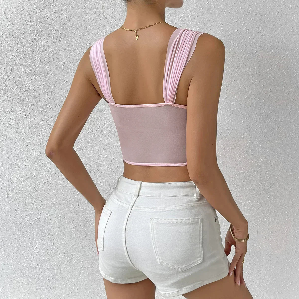 Lily - Pink Corset Top for Damen Elegant Chic