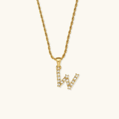 Elaria Letter Initial Diamant Halskette