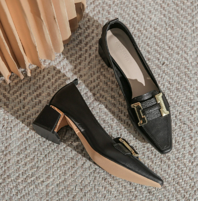 Destiny | Stylish Loafers with Block Heel – Elegant Pointed-Toe Schuhe for Office & Everyday Wear