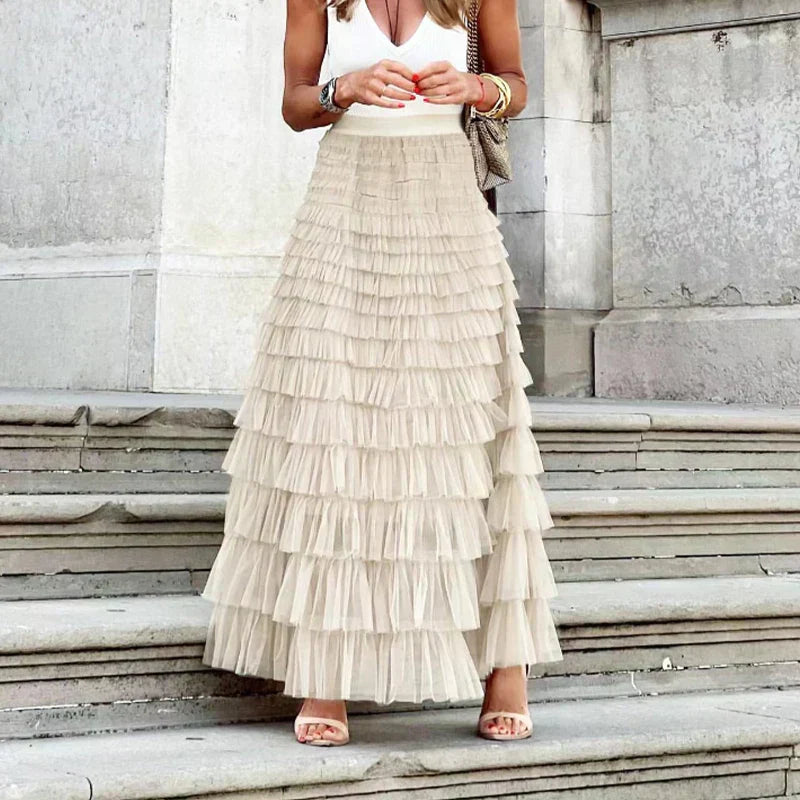 Theresa | Elegant Tulle Midi Skirt for Damen