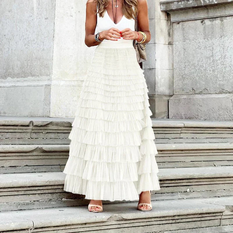Theresa | Elegant Tulle Midi Skirt for Damen