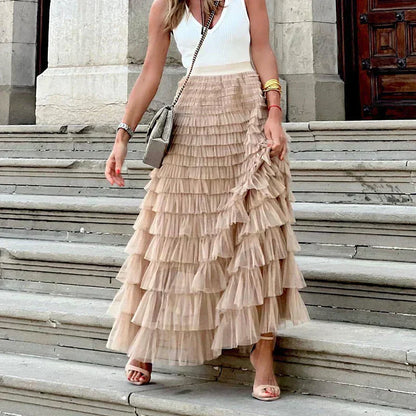 Theresa | Elegant Tulle Midi Skirt for Damen