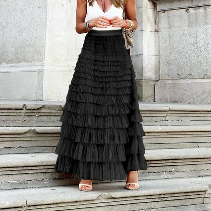 Theresa | Elegant Tulle Midi Skirt for Damen