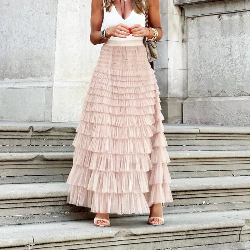 Theresa | Elegant Tulle Midi Skirt for Damen