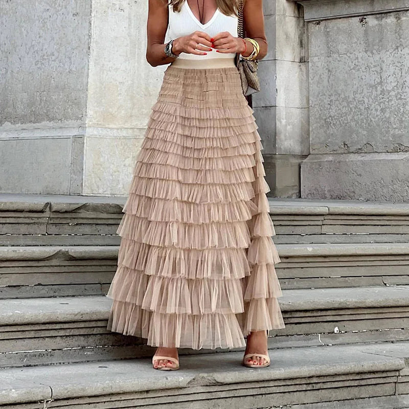 Theresa | Elegant Tulle Midi Skirt for Damen