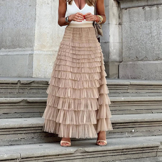 Theresa | Elegant Tulle Midi Skirt for Damen