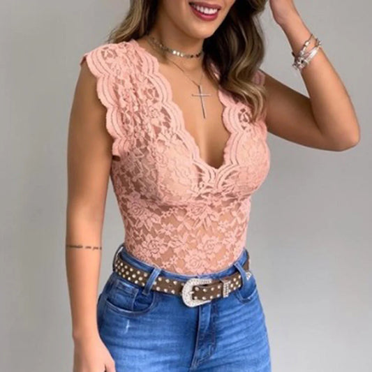 Esme - Elegant Sleeveless Slim Fit Damen’s Bluse