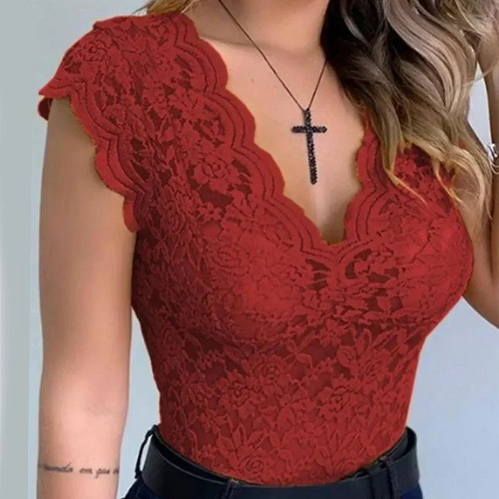 Esme - Elegant Sleeveless Slim Fit Damen’s Bluse