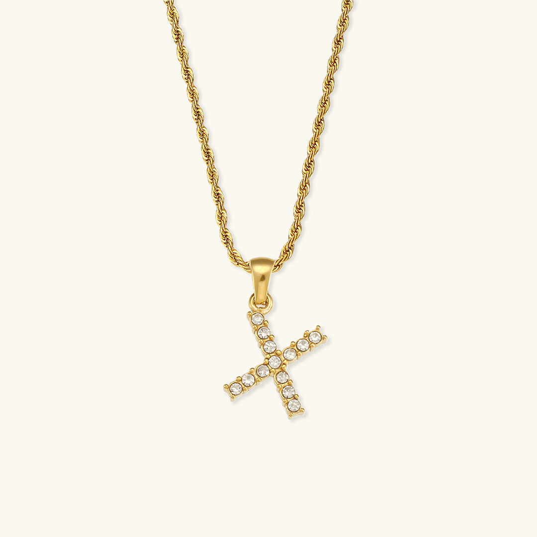 Elaria Letter Initial Diamant Halskette