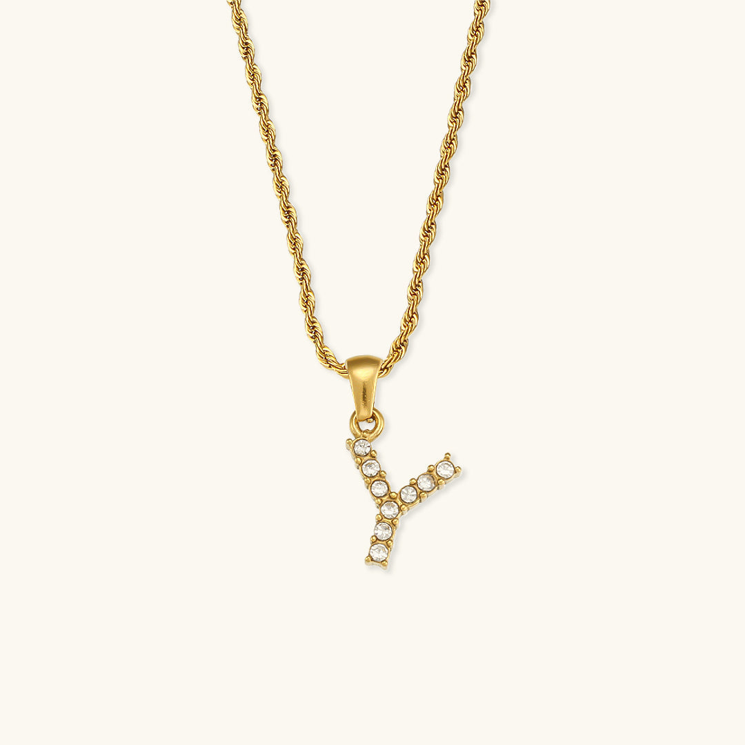 Elaria Letter Initial Diamant Halskette