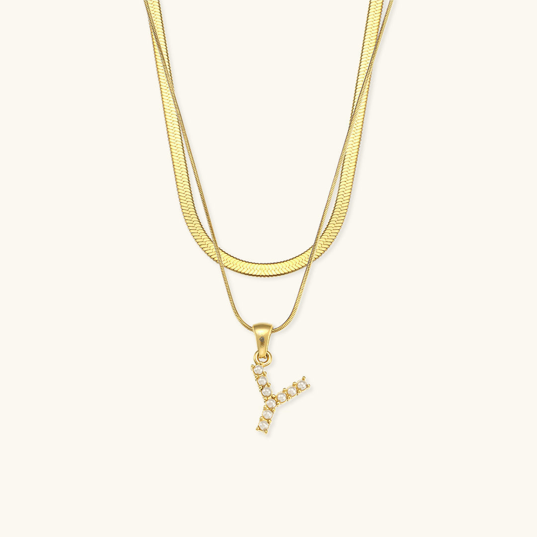 Lune gelaagde goldene Initialenkette