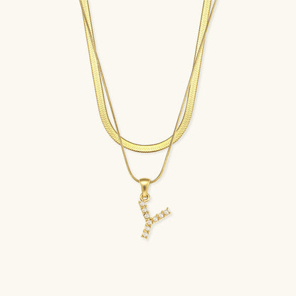Lune gelaagde goldene Initialenkette