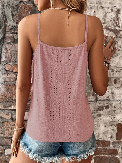 Damen’s V-Neck Lace Summer Top with Spaghetti Straps