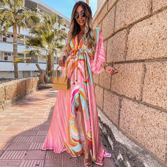 Marilyn | Colorful Maxi Kleid with Graphic Print