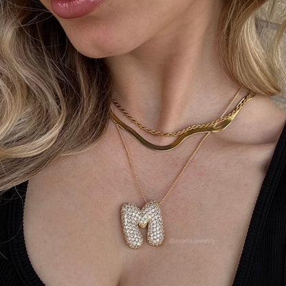 Aven Initial Diamant Halskette