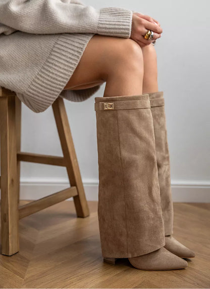 ARABELLA™ - Khaki Suede Stiefel