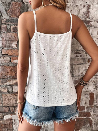 Damen’s V-Neck Lace Summer Top with Spaghetti Straps