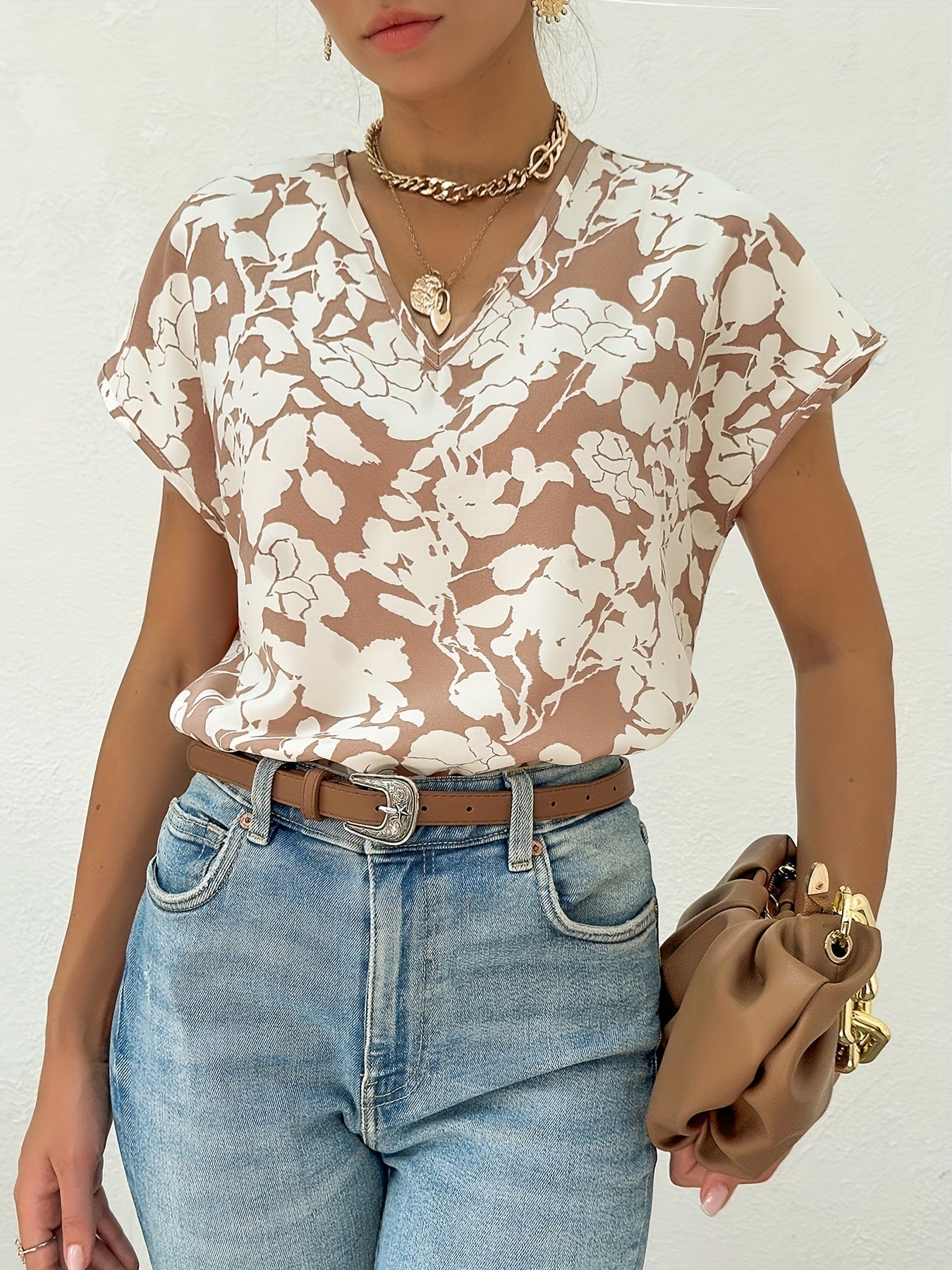 Ariel - Floral Print Summer Top for Damen