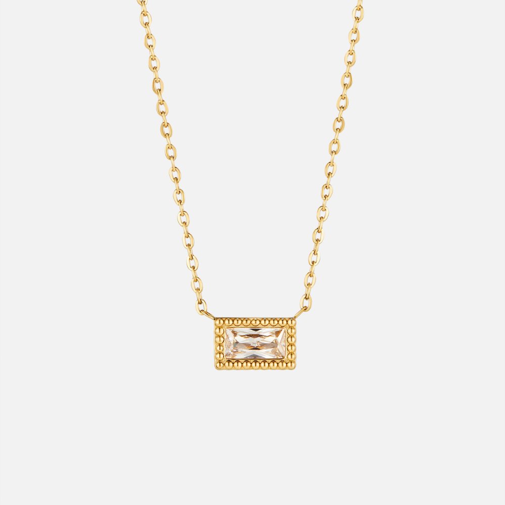 Baguette Birthstone Halskette
