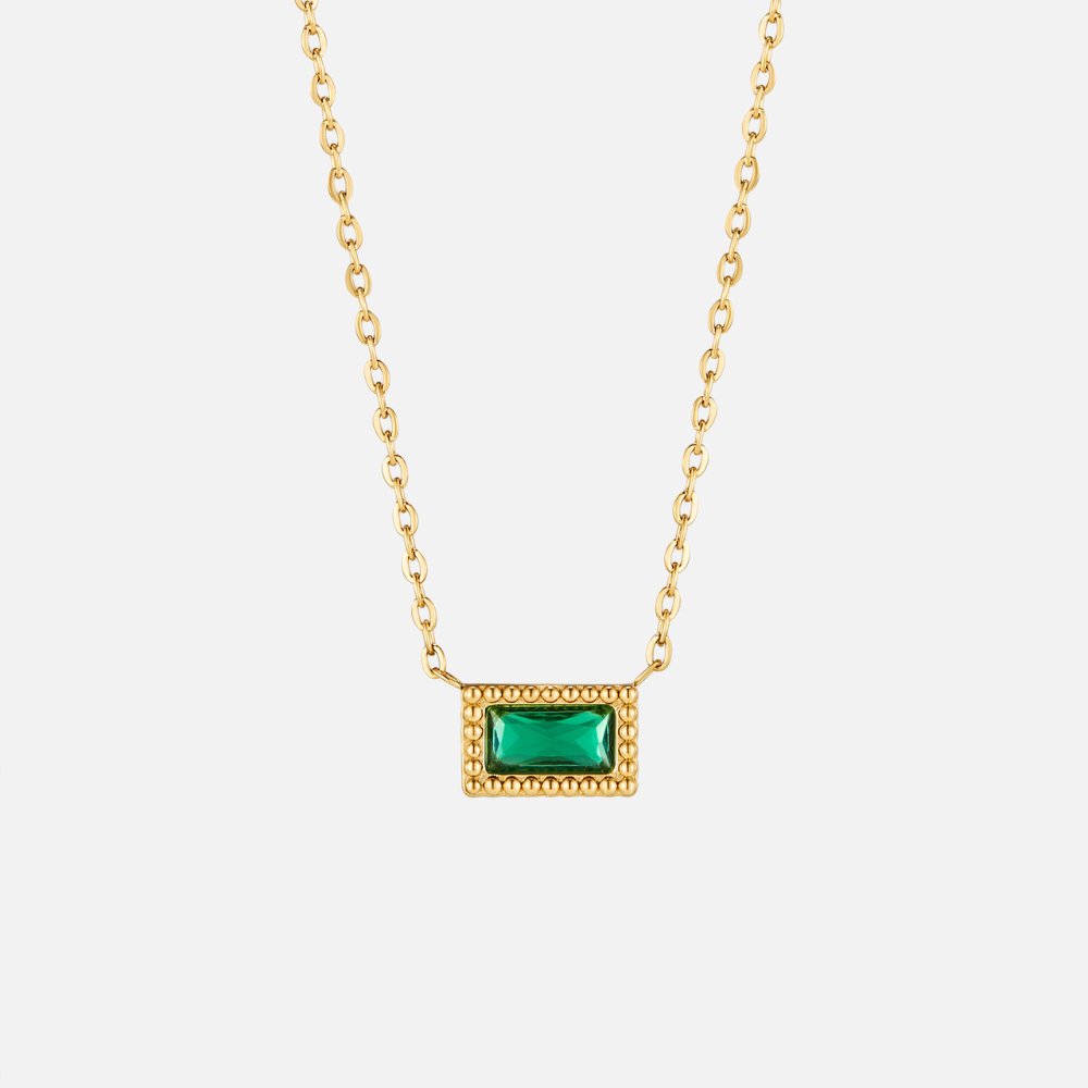Baguette Birthstone Halskette