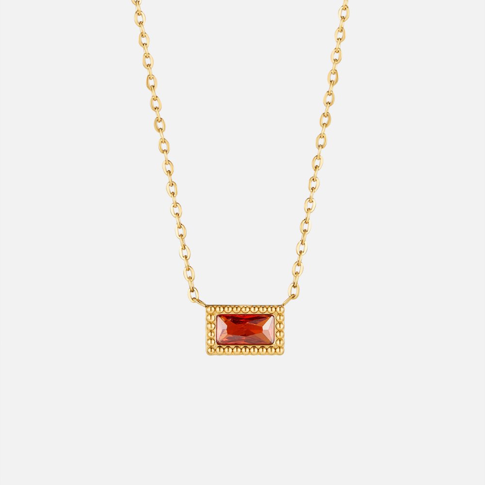Baguette Birthstone Halskette