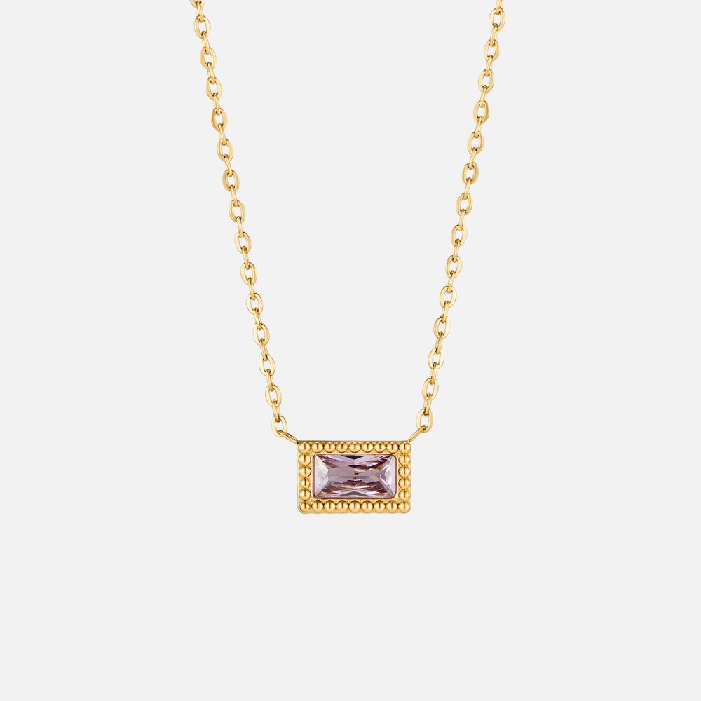 Baguette Birthstone Halskette