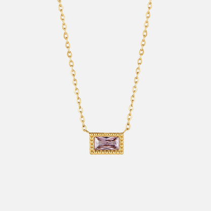 Baguette Birthstone Halskette