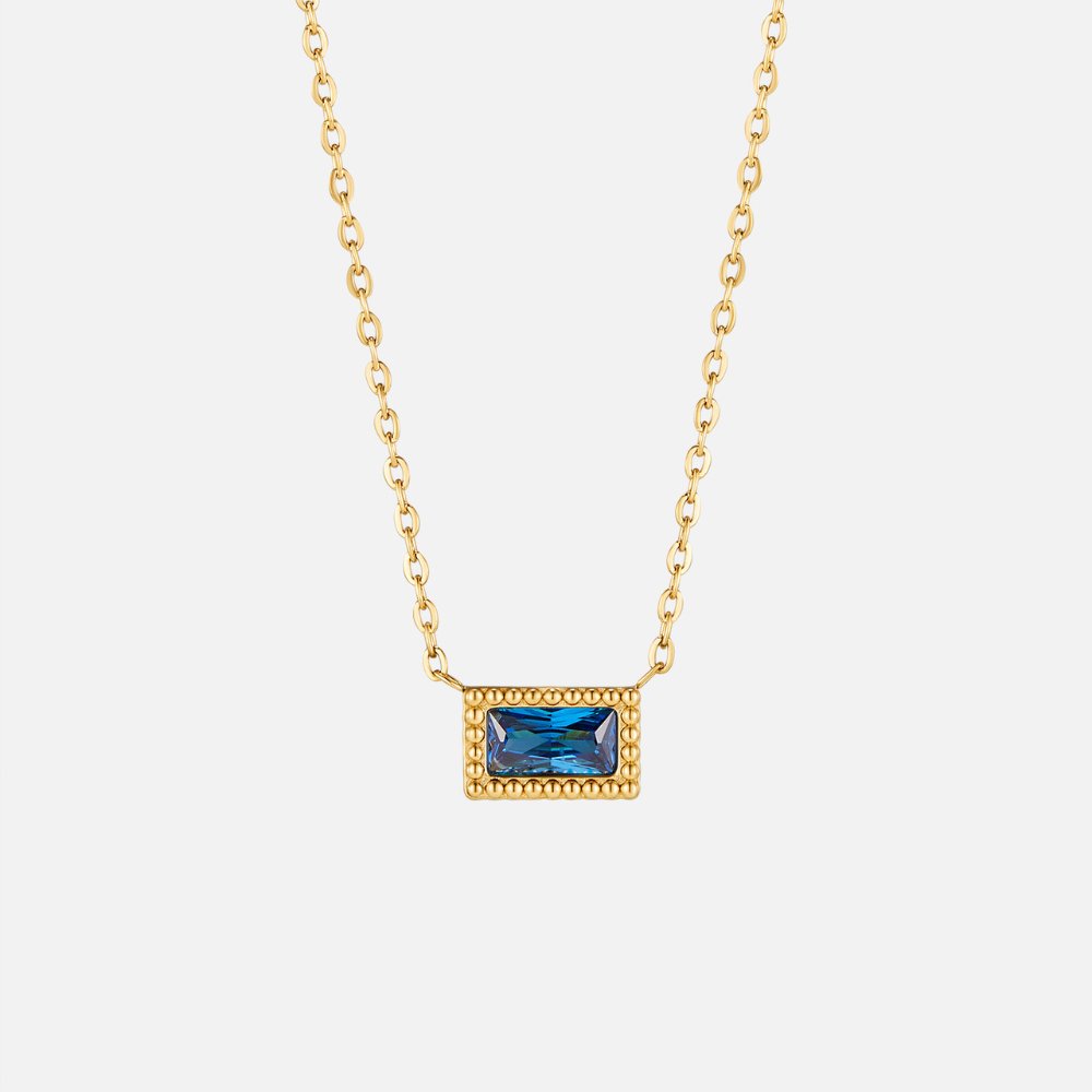 Baguette Birthstone Halskette