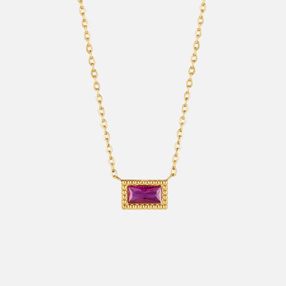 Baguette Birthstone Halskette