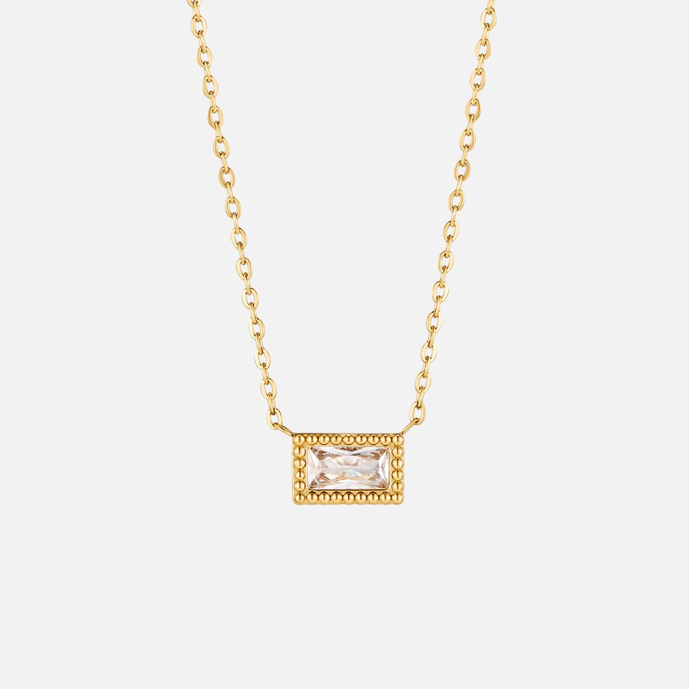 Baguette Birthstone Halskette