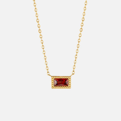 Baguette Birthstone Halskette