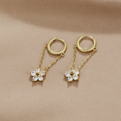 Blooming Petal Crystal Ohrringe
