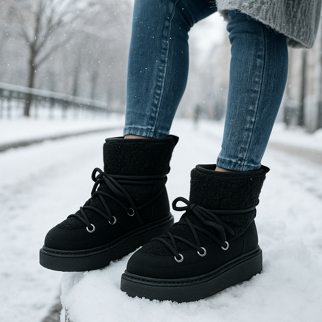 Winter Ankle Stiefel - Lace-Up - Comfort - Safety - Non-Slip