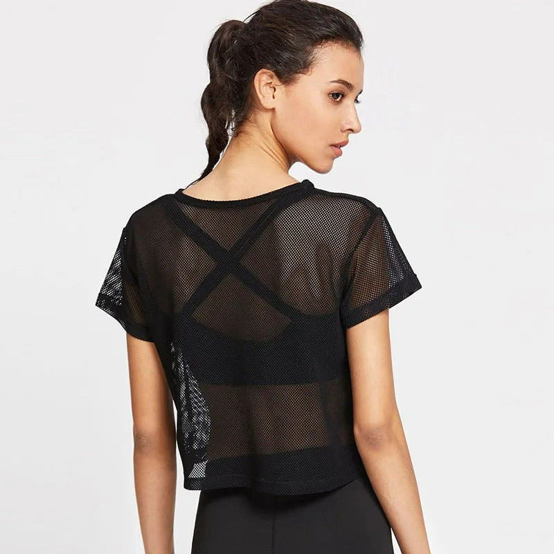 Damen’s Breathable Mesh Sports Top – Lightweight Quick-Dry Activewear