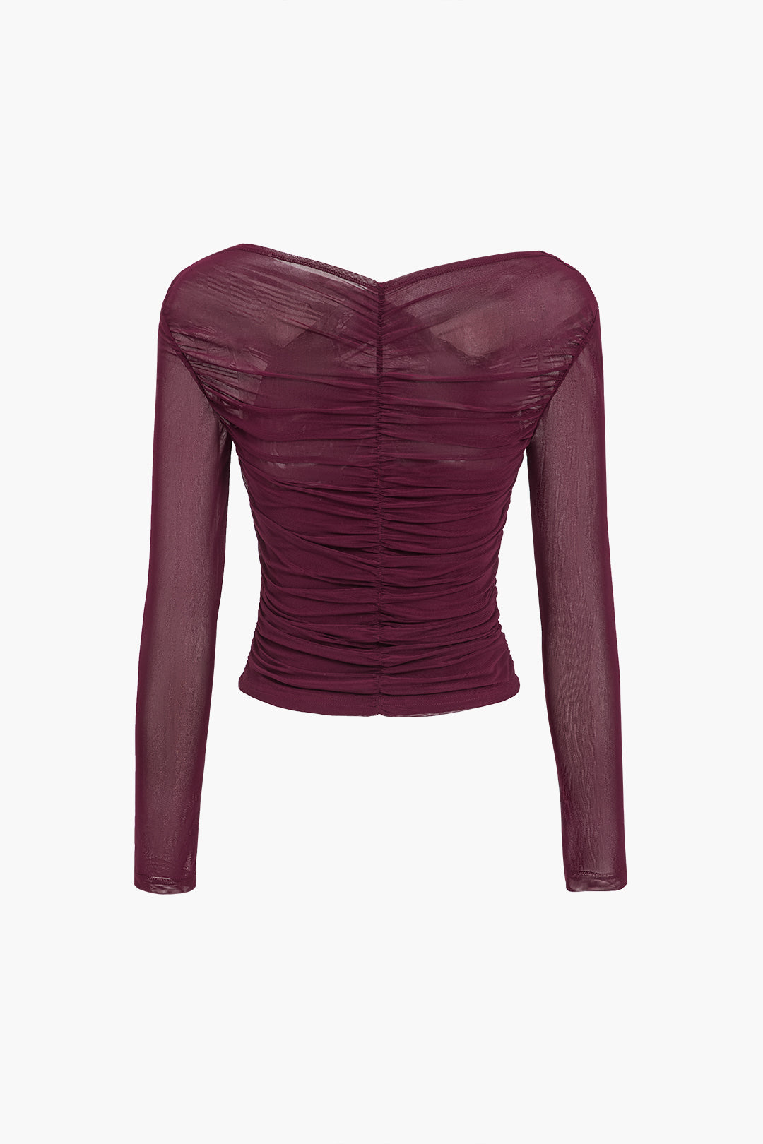 Fern | Damen Ruched Mesh Long Sleeve Top