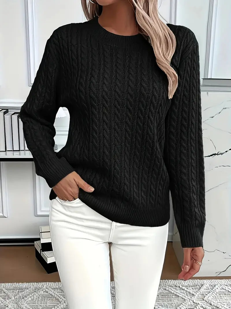 Esther | Damen Long Sleeve Cable Knit Sweater