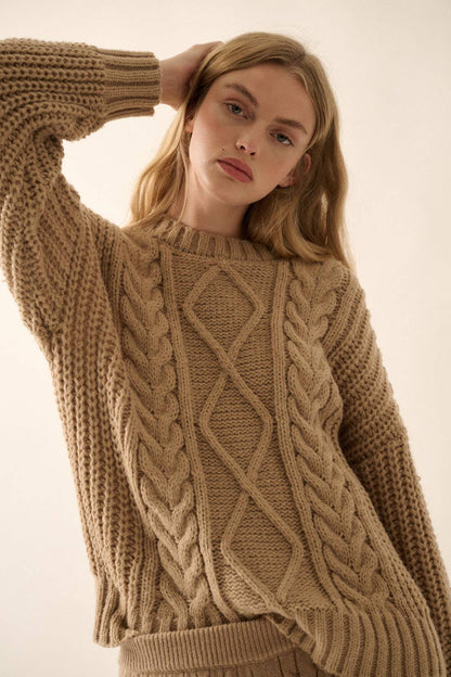 Fern | Cable Knit Long Sleeve Jumper for Damen