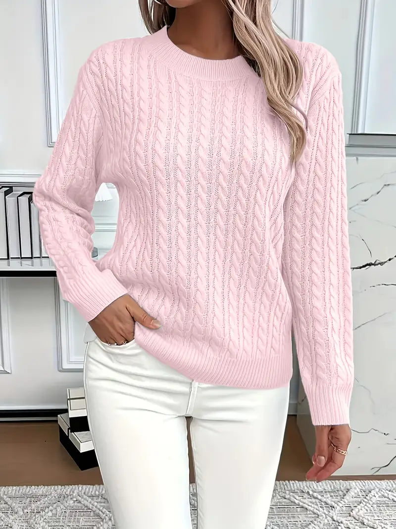 Esther | Damen Long Sleeve Cable Knit Sweater