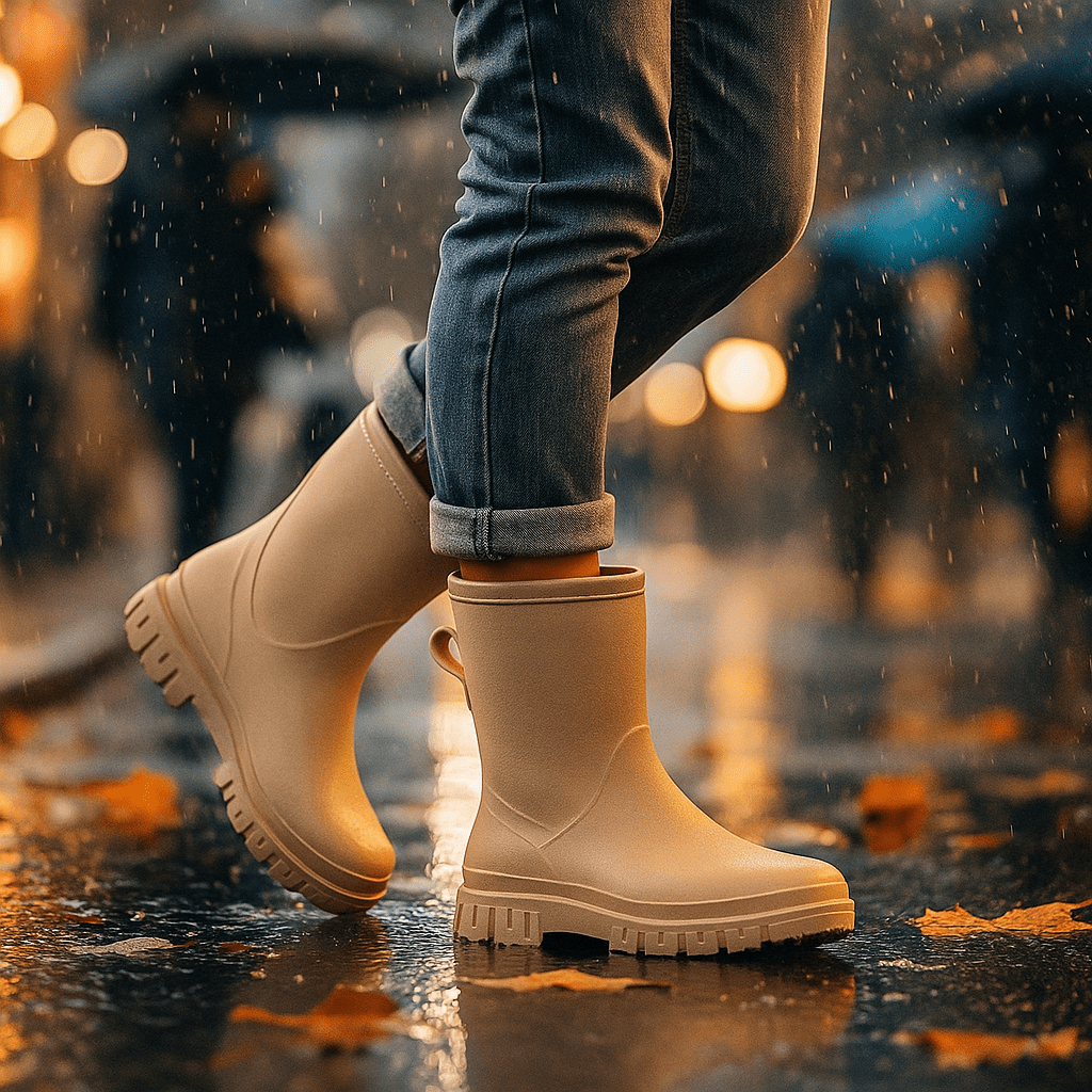 Warm Waterproof Fleece-Lined Damen Winter Wellies - Slip-On