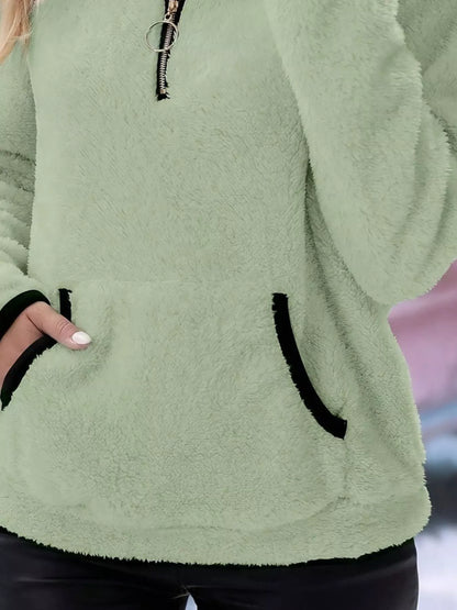 Helen | Damen Half-Zip Fleece Pullover Teddy Jumper