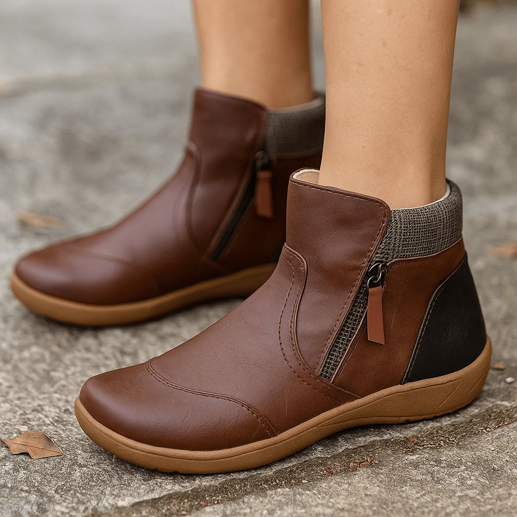 Damen Orthopädische Ankle Stiefel - Waterproof Leather - Anatomical Support