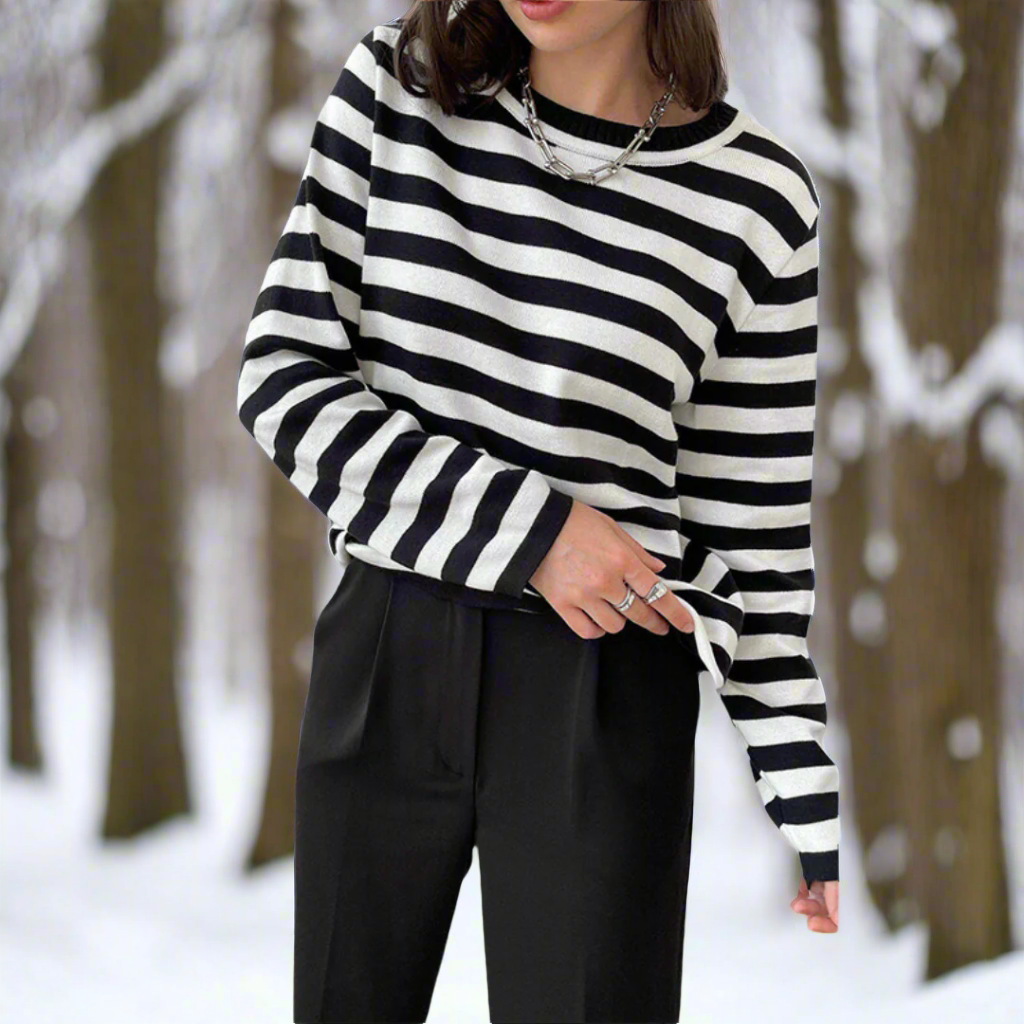 Gail | Striped Cotton Long Sleeve T-Shirt for Damen